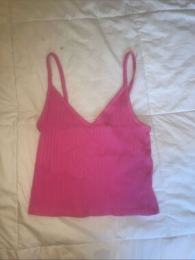 Forever 21 Hot Pink Ribbed V-Neck Camisole